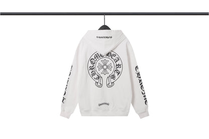 Chrome Hearts Plus Cross Allover Print Horseshoe Logo Hoodie